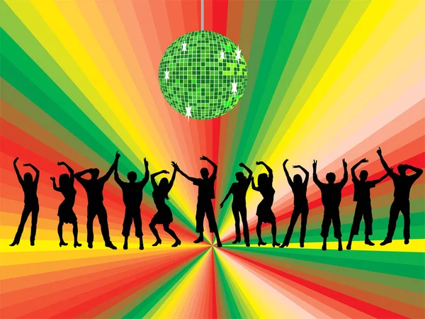 Danças Com Bola Disco Verde — Fotografia de Stock