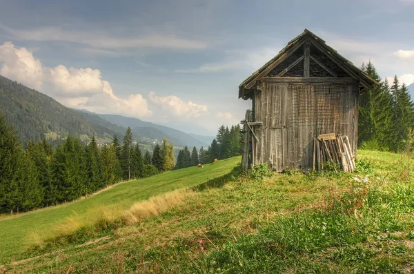 Régi Pajta Lesachtalban Karintia — Stock Fotó