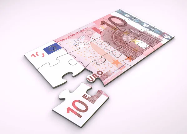 Puzzle Billetes Euros —  Fotos de Stock