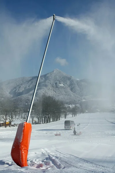 Paesaggio Invernale Con Impianti Risalita Innevati — Foto Stock