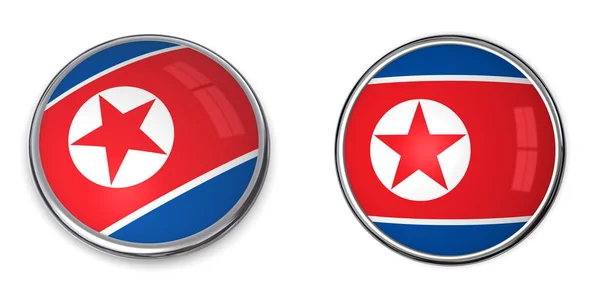 Banner Button Kuzey Kore Beyaz Arka Planda Izole — Stok fotoğraf