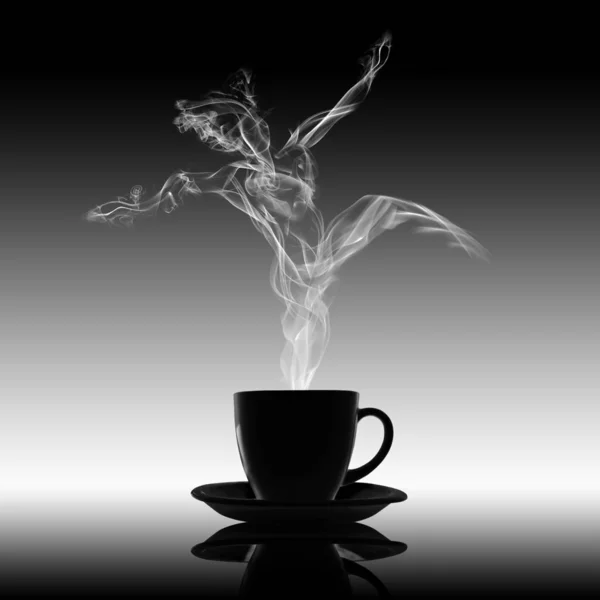 ダンスコーヒーのコンセプト煙 — ストック写真