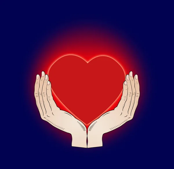 Shining Heart Hands — Stock Photo, Image