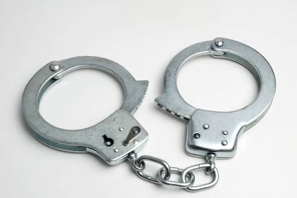 Handcuffs White Background — Stock Photo, Image