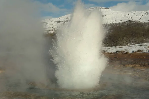 Nascente Água Quente Iceland — Fotografia de Stock