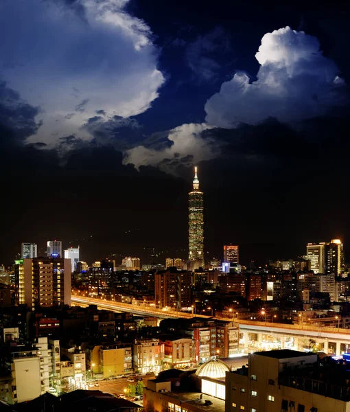 Cidade Cena Noturna Taipei — Fotografia de Stock