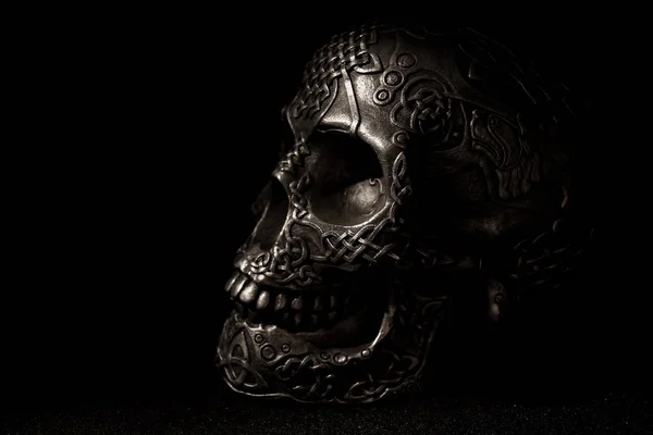 Skull Skeleton Black Background — Stock Photo, Image