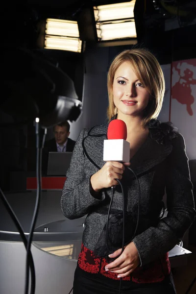 Reporter Nouvelles Télévision Caméra Vidéo — Photo