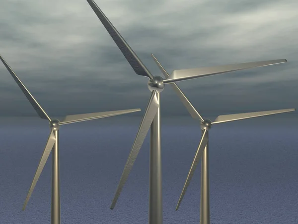 Stromerzeugung Windenergie — Stockfoto
