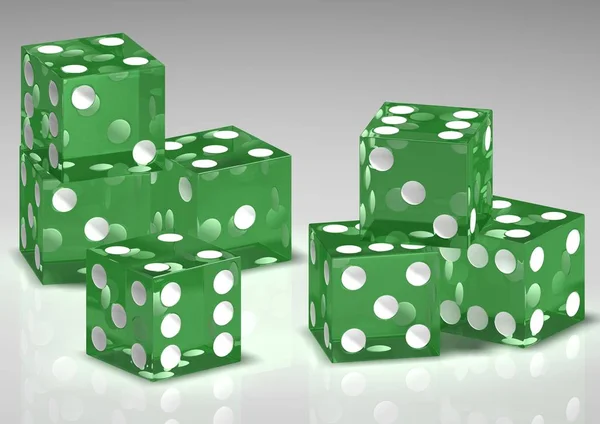 Rendering Green White Dice — Stock Photo, Image