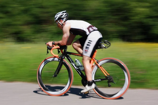 Cyclist Riding Bike Road — Stock Photo, Image