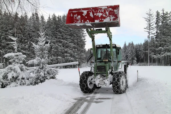 Remoción Nieve Una Carretera Invierno —  Fotos de Stock