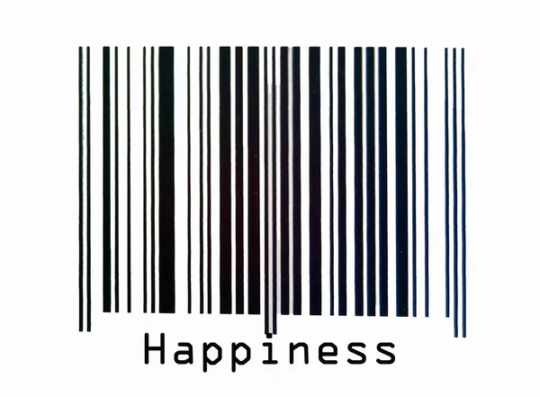 Ikona Szczęśliwości Kodu Kreskowego Białym Tle — Zdjęcie stockowe