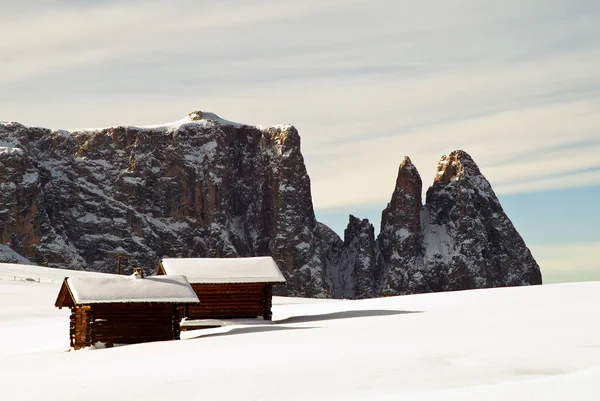 Sciliar Alpe Siusi Sulla Neve — Foto Stock