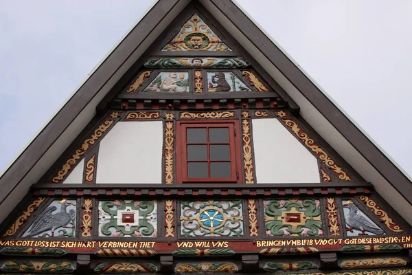 Fachwerkhaus Detail Aus Der Alten Hansestadt Lemgo — Stockfoto