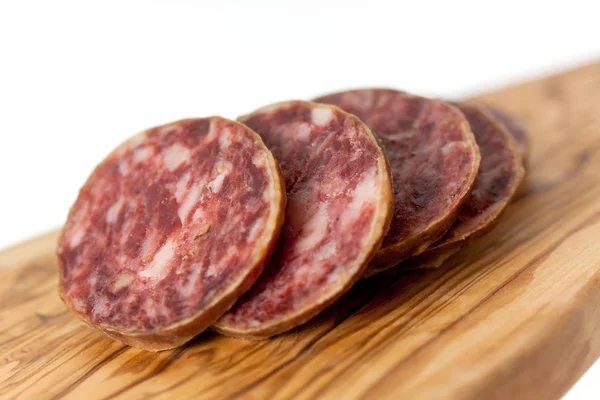 Food Concept Salami Meat Snack Time — Stock Photo, Image