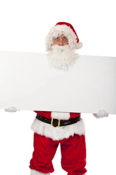Santa Claus Представляє Різдвяний Рекламний Стенд — стокове фото