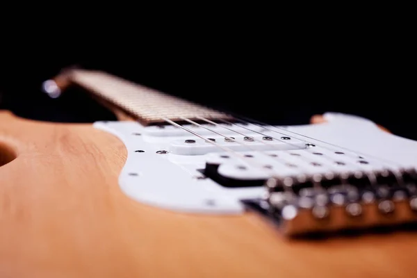 Elektrická Kytara Černém Pozadí — Stock fotografie