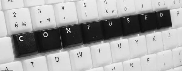 Siyah Beyaz Bilgisayarlı Klavye — Stok fotoğraf