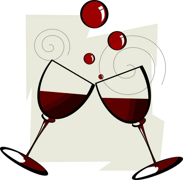 Wijnglazen Een Glas Rood Wit — Stockfoto