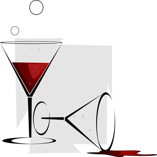 Vector Illustration Glass Wine — Stock Photo, Image