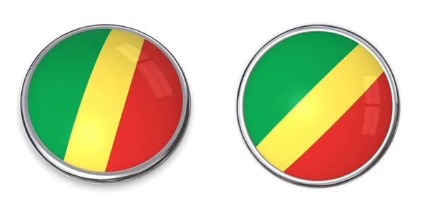 Banner Button Repubblica Del Congo Isolato Sfondo Bianco — Foto Stock