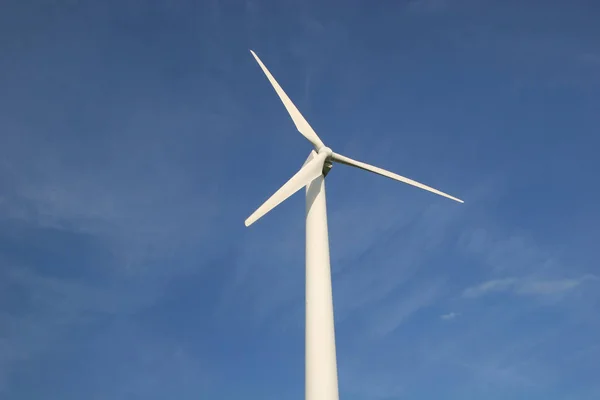 Wind Turbine Front Blue Sky Stock Photo