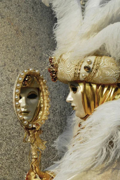 Parte Carnaval Trajes Máscaras — Fotografia de Stock