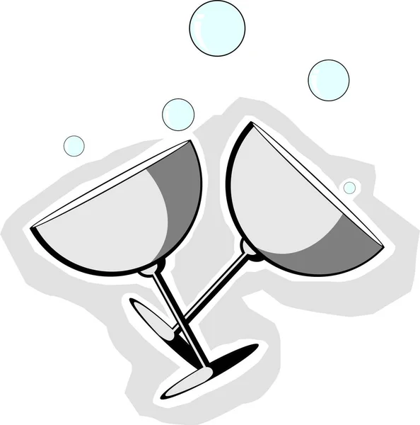 Vektor Illustration Eines Glases Champagner — Stockfoto