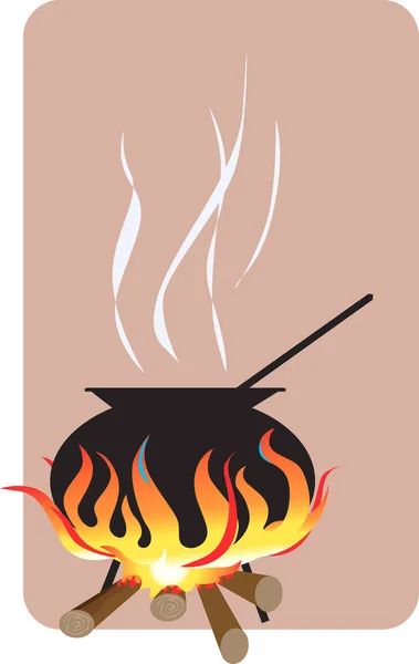 Ilustración Vectorial Icono Fuego Ardiente — Foto de Stock