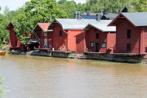 Viejos Almacenes Porvoo Finlandia — Foto de Stock