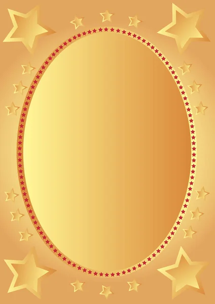 Golden Background Stars Oval — Stock Photo, Image