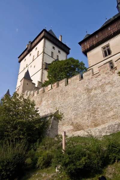 Castle Wall Karlstein Travel Architecture Concept — kuvapankkivalokuva