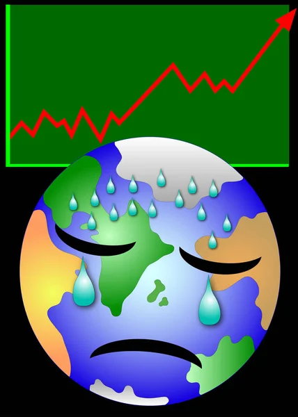 Hüzünlü Dünya Isınıyor — Stok fotoğraf