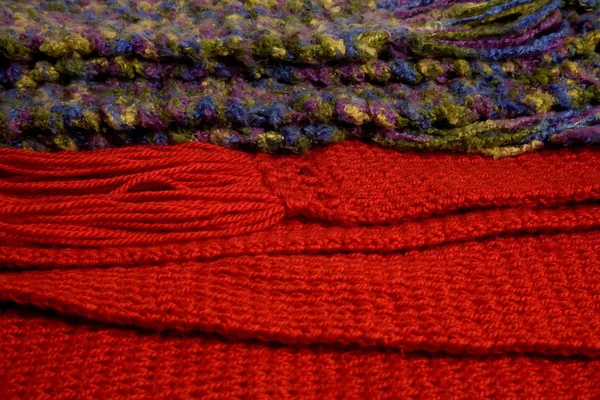紧密的彩色针织毛线质感 — 图库照片
