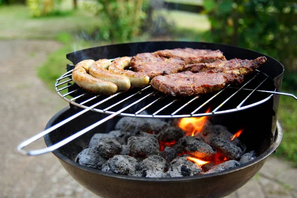 Grill Grilled Meat Bratwurst Garden — Stock Photo, Image