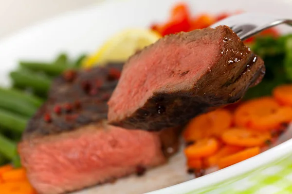 Carne Asada Brasa Con Pimienta Zanahoria — Foto de Stock