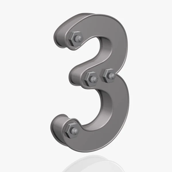 Alphabet Metal Number — Stock Photo, Image