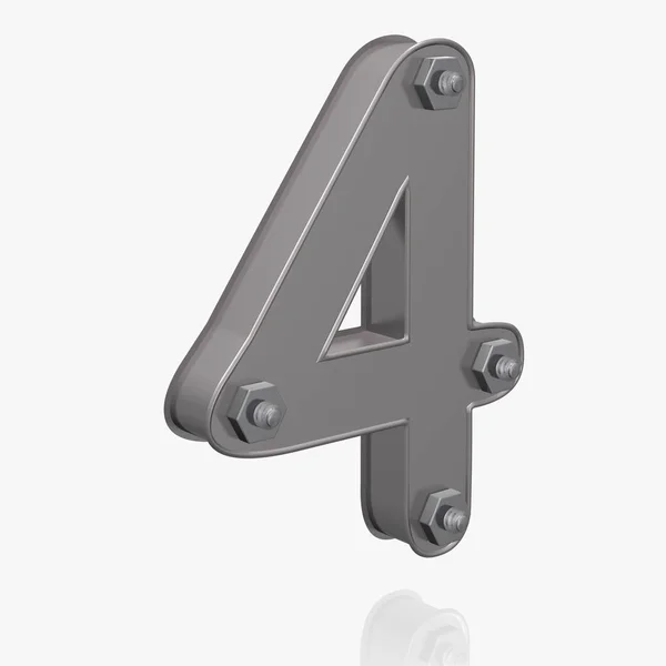 Alphabet Metall Zahl — Stockfoto