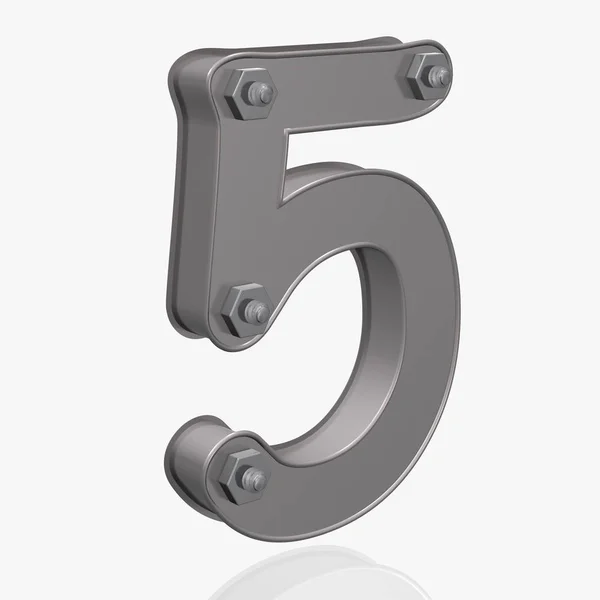 Alphabet Metal Number — Stock Photo, Image