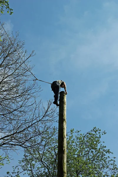 Stijging Bij Verwennen Paal — Stockfoto