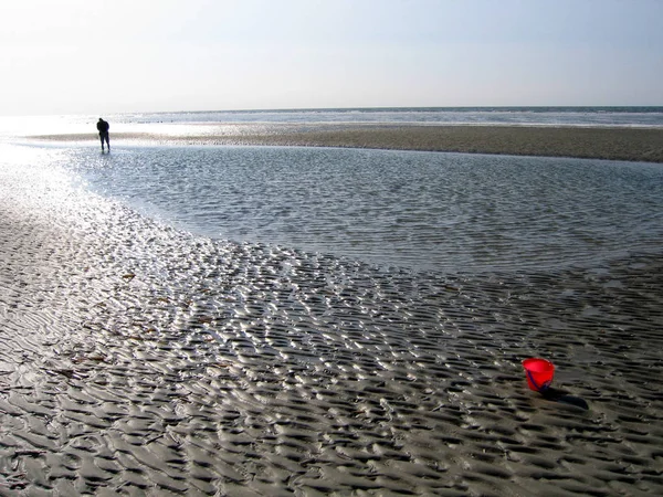 Strand Bei Ebbe Auf Juist — Stockfoto