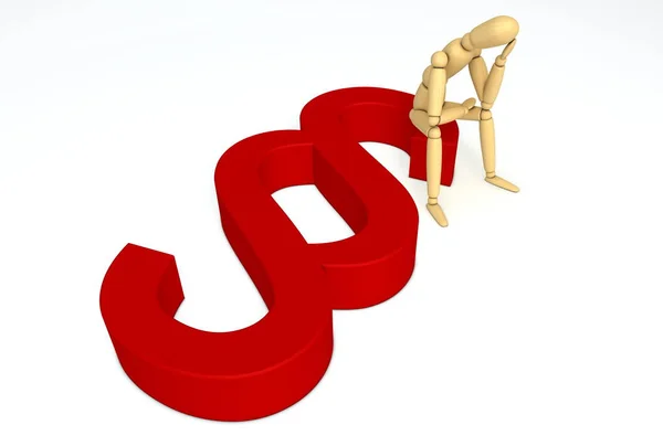 Coloque Figura Sentada Símbolo Gráfico Vermelho — Fotografia de Stock