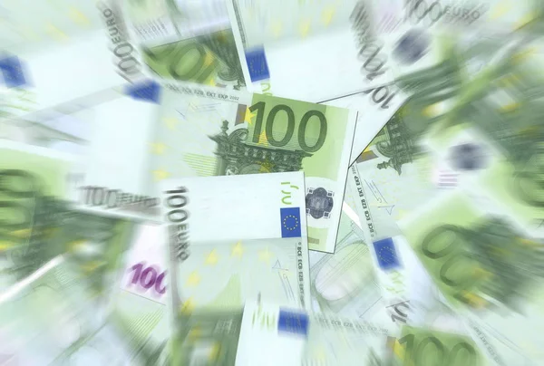 Billets 100 Euros Texture Blur Radial — Photo