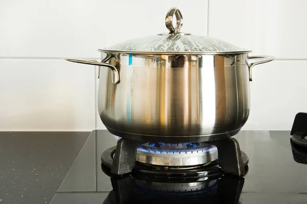 Cooking Pan Gas Burner — Stock Photo, Image