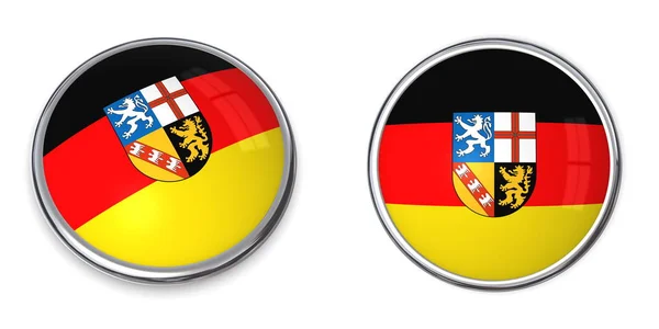 Banner Button Saarland Duitsland Geïsoleerd Witte Achtergrond — Stockfoto