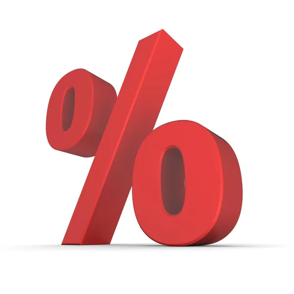 Símbolo Brilhante Percentagem Vermelha — Fotografia de Stock