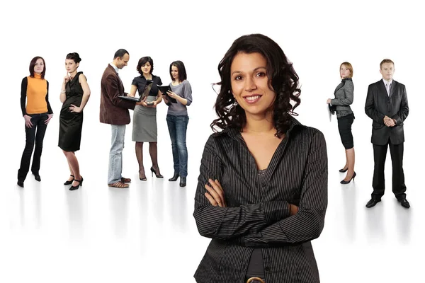 Business Woman Smiling Team Lider — Stock Photo, Image