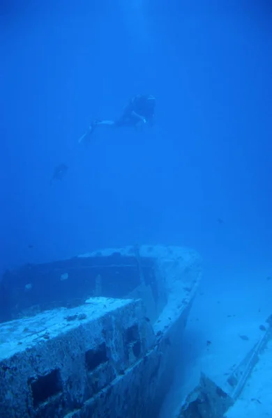 Underwater View Boat Sea — Stock Photo, Image