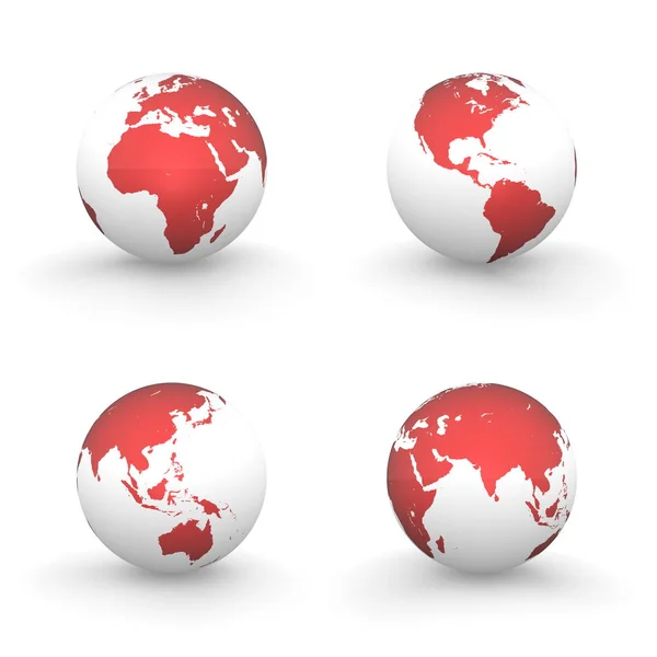 Globen Weiß Und Glänzendem Rot — Stockfoto